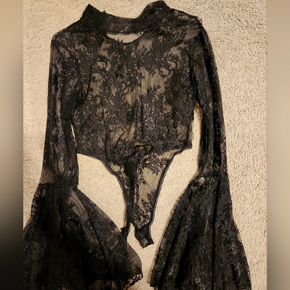 Dolls Kill Tops Dollskill House Of Widow Lace Bodysuit Poshmark